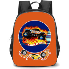 Hot Wheels Let?s Race Backpack Student Pack - Race Truck In Blue And Flame Background