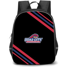 Quad City Steamwheelers Backpack School Bag StudentPack - Quad City Steamwheelers Large Logo With Stripe