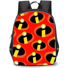 The Incredibles Backpack School Bag StudentPack - The Incredibles Logo Pattern Art On Red Background