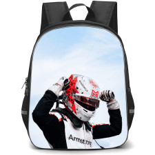 IndyCar Series Marcus Armstrong Backpack School Bag StudentPack - Marcus Armstrong Race Suit Portrait Sky Background