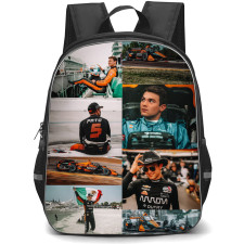IndyCar Series Pato O'Ward Backpack School Bag StudentPack - Pato O'Ward Car Portrait Collage