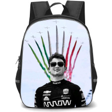 IndyCar Series Pato O'Ward Backpack School Bag StudentPack - Pato O'Ward Wearing Shades Monochrome Portrait