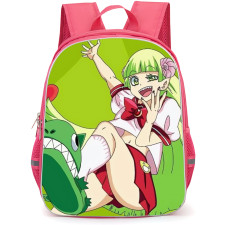 Welcome to Demon School Iruma Kun Clara Valac Backpack StudentPack - Clara Valac Jumping Green Background
