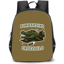 Italian Brainrot Bombardino Crocodilo Backpack StudentPack - Bombardino Crocodilo Green Illustration Art Sticker
