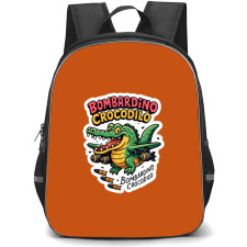 Italian Brainrot Bombardino Crocodilo Backpack StudentPack - Bombardino Crocodilo Illustration Art Sticker