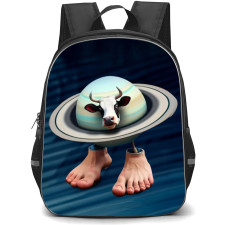 Italian Brainrot La Vaca Saturno Saturnita Backpack StudentPack - La Vaca Saturno Saturnita 3D Art On Dark Blue Background