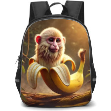Italian Brainrot Makakini Bananini Backpack StudentPack - Makakini Bananini In Forest 3D Art Poster