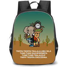 Italian Brainrot Trippa Troppa Tralala Backpack StudentPack - Trippa Troppa Tralala Minimalist Art Poster