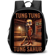 Italian Brainrot Tung Tung Tung Sahur Backpack StudentPack - Tung Tung Tung Sahur Standing Under Lamp Post Poster