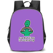 Joguman Brachio Backpack StudentPack - Brachio Everything is Fcuked Up Illustration Art Sticker