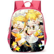 Kagamine Rin & Len Backpack StudentPack - Kagamine Rin & Len Standing Pose Black Background