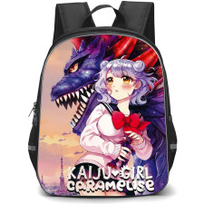 Kaiju Girl Caramelise Backpack School Bag StudentPack - Kaiju Girl Caramelise Manatsu Tomosato Giant Kaiju Tokyo Sunset Anime Art Poster