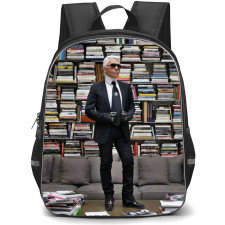 Karl Lagerfeld Backpack School Bag StudentPack - Library Fierce Portrait