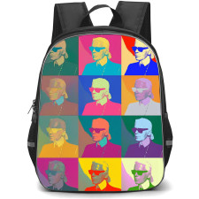 Karl Lagerfeld Backpack School Bag StudentPack - Portrait Color Inverted Collage