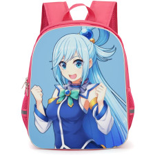KonoSuba Aqua Backpack StudentPack - Aqua Minimalist Blue Background