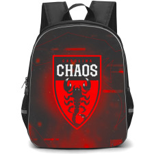 Carolina Chaos Backpack School Bag StudentPack - Logo Red Gray Grunge Background