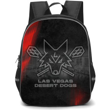 Las Vegas Desert Dogs Backpack School Bag StudentPack - Logo Black And Red Grunge Background
