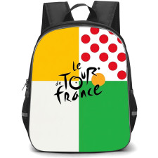 Le Tour De France Backpack School Bag StudentPack - Le Tour De France Logo On Four Leader Jerseys Minimal Flat Vector Illustration Poster