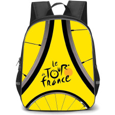 Le Tour De France Backpack School Bag StudentPack - Le Tour De France Minimalist Cycling Yellow Illustration Art Poster