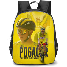 Le Tour De France Tadej Pogacar Backpack School Bag StudentPack - Tadej Pogacar 2020 Tour De France Winner Yellow Graphic Art Poster