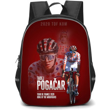 Le Tour De France Tadej Pogacar Backpack School Bag StudentPack - Tadej Pogacar 2020 TDF King of the Mountains Red Graphic Art Poster