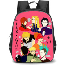 Liar Game Backpack School Bag StudentPack - Liar Game Characters Silly Portrait Cartoon Art