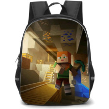 Minecraft Alex Backpack StudentPack - Alex Mining With Diamond Pickaxe