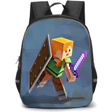 Minecraft Alex Backpack StudentPack - Alex Shield Fighting Stance