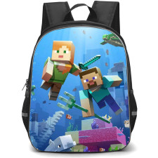 Minecraft Backpack StudentPack - Alex And Steve Swimming