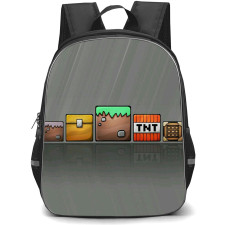 Minecraft Backpack StudentPack - Minecraft Blocks Cartoon Art