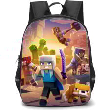 Minecraft Backpack StudentPack - Characters Fighting Poster