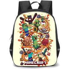 Minecraft Backpack StudentPack - Characters And Mobs Series Logo Cartoon Art