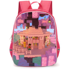 Minecraft Backpack StudentPack - Minecraft Cherry Blossoms House
