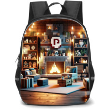 Minecraft Backpack StudentPack - Minecraft Cozy Fireplace 3d Art