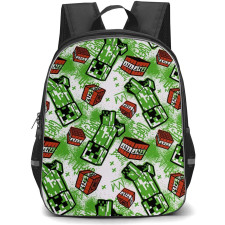 Minecraft Creeper Backpack StudentPack - Creeper TNT Falling Pattern