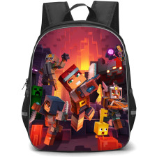 Minecraft Backpack StudentPack - Minecraft Dungeons Characters Fight