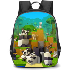 Minecraft Backpack StudentPack - Panda And Cat Eating Rolling