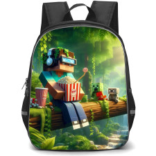 Minecraft Backpack StudentPack - Steve And Creeper Popcorn 3d Art
