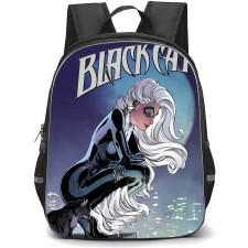 Black Cat Felicia Hardy Backpack StudentPack - Black Cat Felicia Hardy Logo Sitting Comic Art