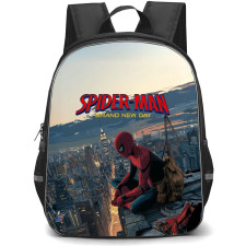 Spider-Man Brand New Day Backpack School Bag StudentPack - Spider-Man Brand New Day Sitting Rooftop Cartoon Art Poster