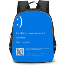 Microsoft Windows Backpack School Bag StudentPack - Microsoft Windows BSOD Blue Screen of Death Everything Is Gonna Be Alright 96% Complete Poster