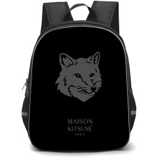 Maison Kitsune Backpack School Bag StudentPack - Maison Kitsune Classic Fox Head Minimalist Art On Black Background