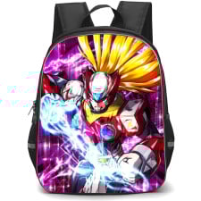 Mega Man Zero Backpack StudentPack - Zero Firing Weapon Violet Background