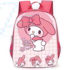 Sanrio Melody Backpack StudentPack - Melody Collage Checkered Background