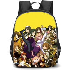 Melty Blood Backpack School Bag StudentPack - Melty Blood Characters Cute Collage In Yellow Background