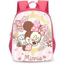Mickey And Minnie Minnie School Backpack StudentPack - Minnie Avatar Pink Pattern Art Background