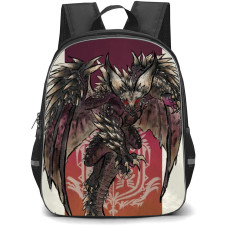 Monster Hunter Nergigante Backpack Student Pack - Nergigante Flying Pose Violet Background