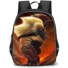 Monster Hunter Rajang Backpack Student Pack - Rajang Running Lava Background