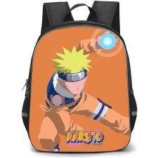 Naruto Uzumaki Backpack StudentPack - Naruto Uzumaki Attack Mode Minimalist On Orange Background
