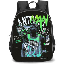NBA Anthony Edwards Backpack StudentPack - Anthony Edwards Ant-Man Illustration Art On Black Background